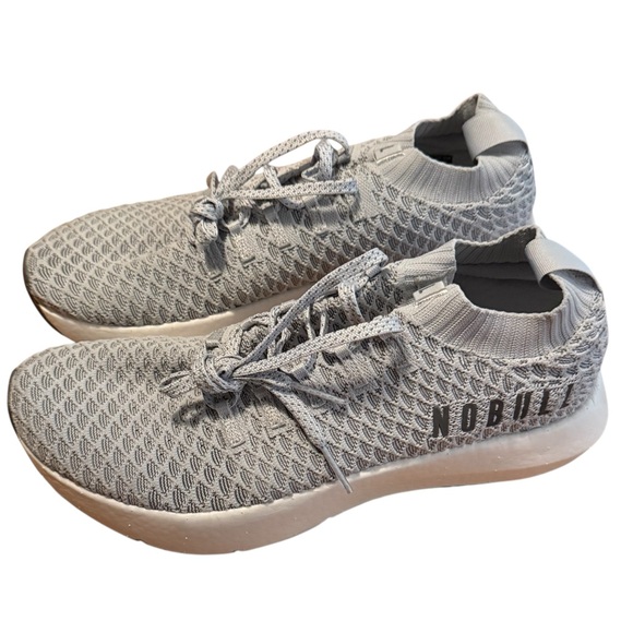 NOBULL Drive Knit Athletic Sneaker Shoes in Light Gray Knit 10 Men's or 11.5 Wmn - Picture 1 of 13
